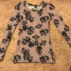 Purple floral long sleeved shirt